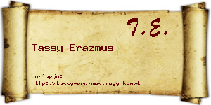 Tassy Erazmus névjegykártya